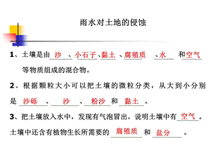 教科版科学五上雨水对土地的侵蚀.ppt