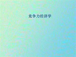 竞争力经济学.ppt