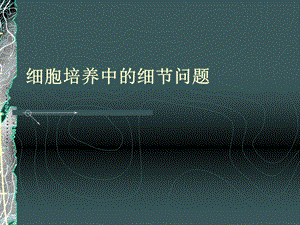 深度优化纯净版-细胞培养中的细节问题.ppt