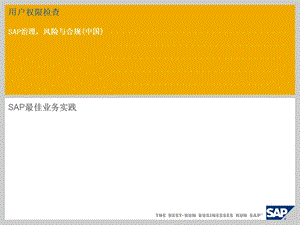 用户权限检查SAP治理风险与合规(中国).ppt