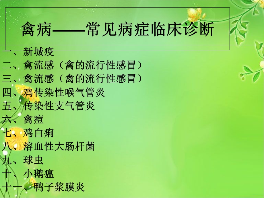 禽病-鸡病常见临床病症诊断.ppt_第1页