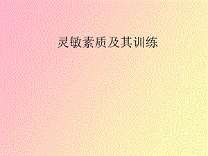 灵敏素质训练.ppt