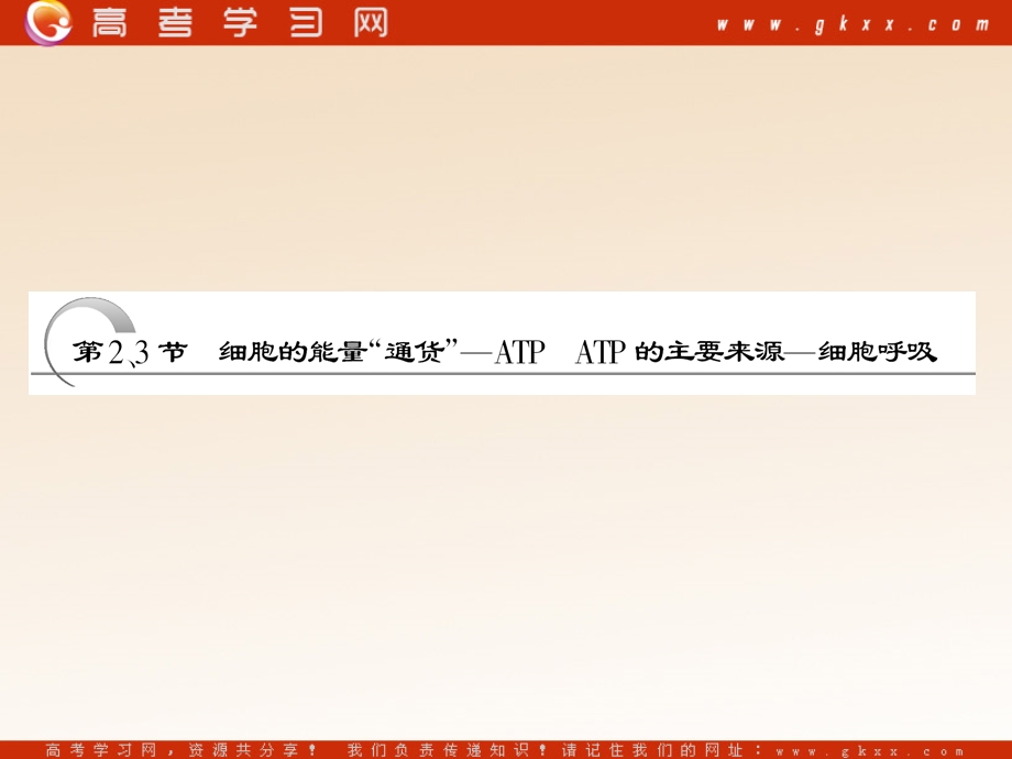生物一轮复习必修第节细胞的能量通货ATP的主要来源.ppt_第2页
