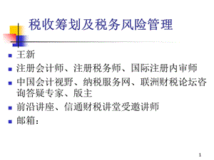 税收筹划及税务风险.ppt