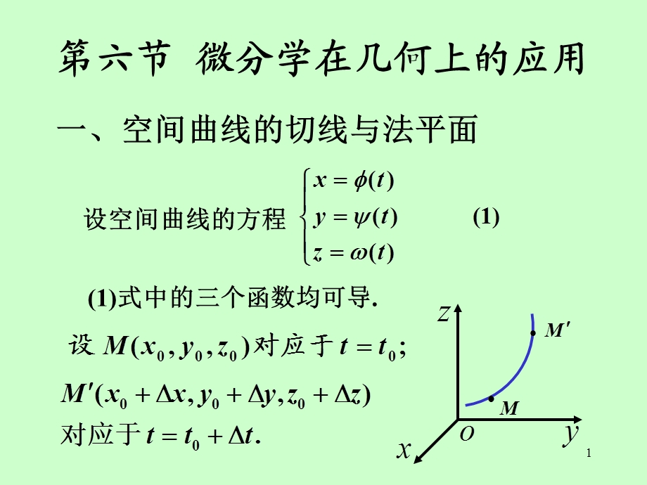 矿大高数86微分法在几何上的应用.ppt_第1页