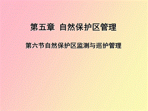 监测与巡护管理.ppt