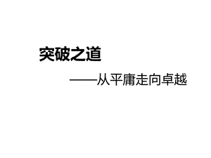 突破之道从平庸走向卓越.ppt