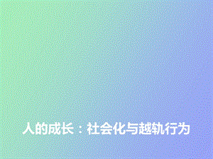 社会化与越轨.ppt