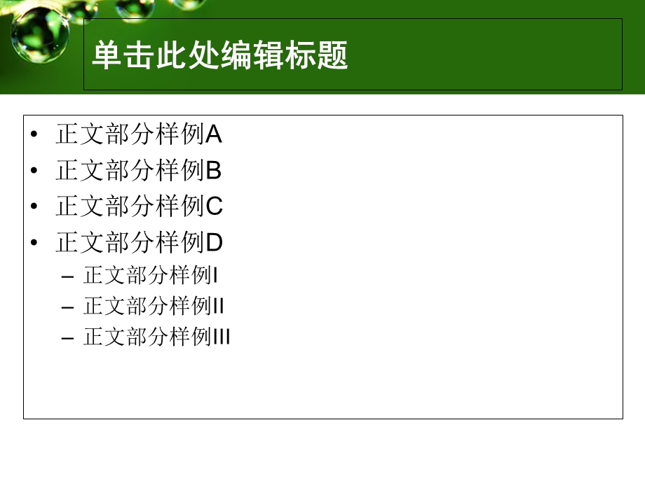 精美通用PPT模板绿叶水滴主题.ppt_第3页