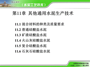 水泥工艺技术精讲第11章其他通用水泥生产技术.ppt