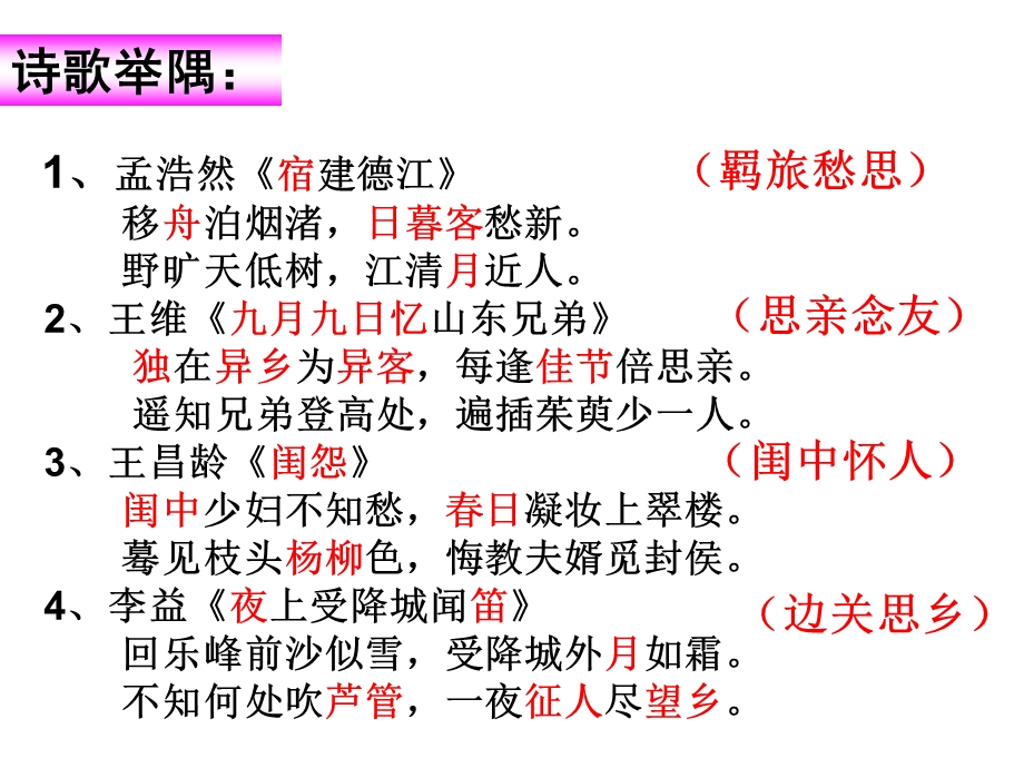 诗歌鉴赏-思乡怀人诗.ppt_第2页