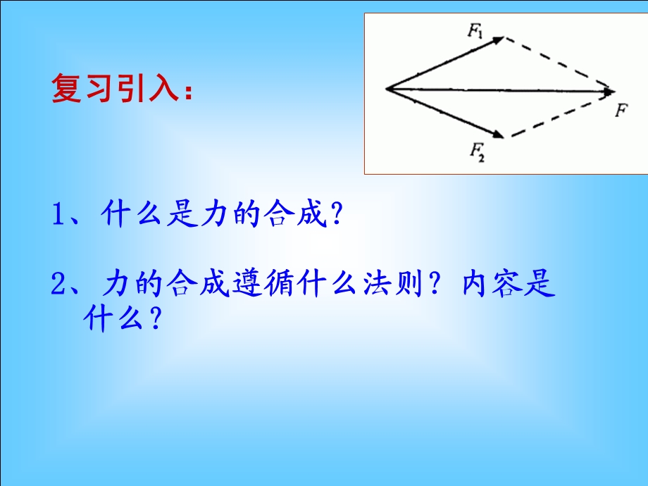 西北师大附中高一物理教案：力的分解.ppt_第2页