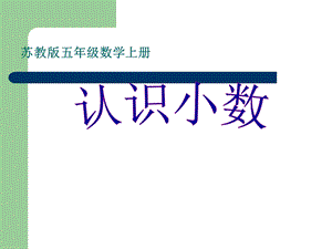 苏教版数学五年级上册《认识小数》公开课课件.ppt