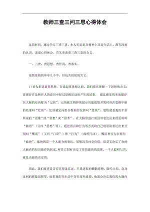 教师三查三问三思心得体会精选.doc