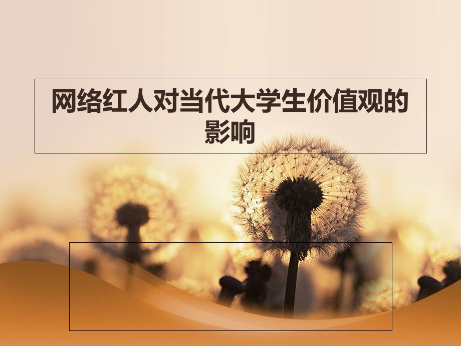 网络红人对当代大学生价值观的影响.ppt_第1页