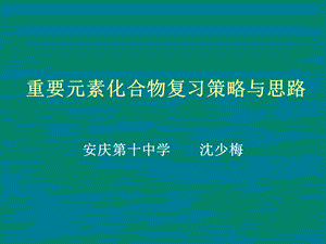 重要元素化合物复习的幻灯片.ppt