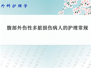 腹部外伤性多脏损伤病人的护理常规.ppt