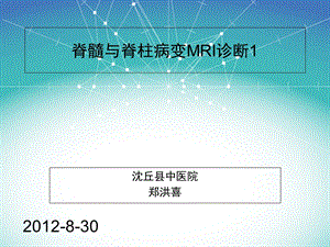 脊髓与脊柱病变MRI诊断.ppt