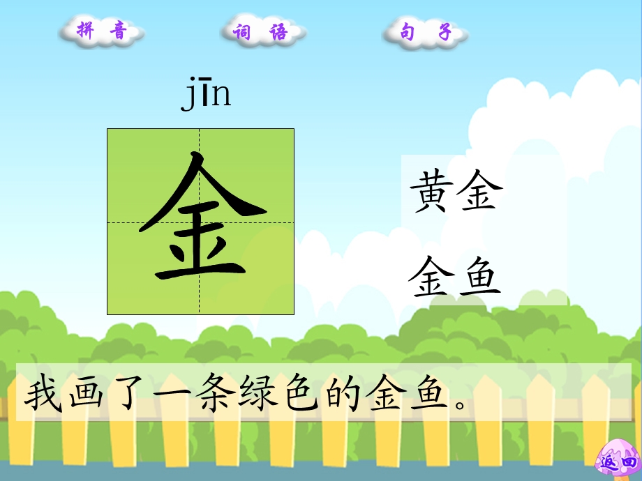 绿色的金鱼生字词学习.ppt_第2页