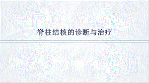 脊柱结核的诊断与治疗.ppt