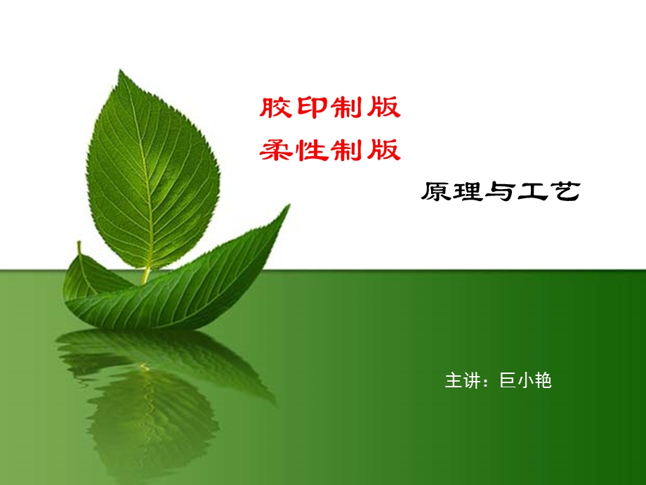 胶印制版原理与工艺.ppt_第1页