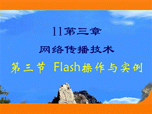 网络传播技术三节Flash操作与实例.ppt