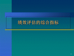 绩效评估的综合指标.ppt