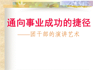 团干部的演讲艺术.ppt