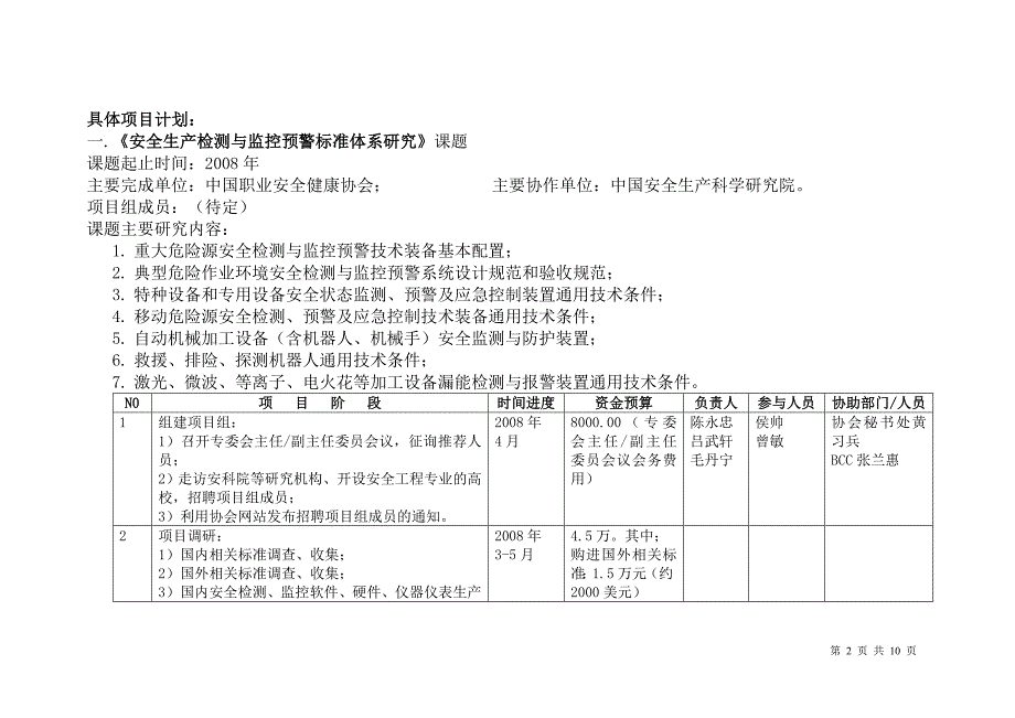 中国职业安全健康协会安全检测与监控专业委员会工作计划.doc_第2页