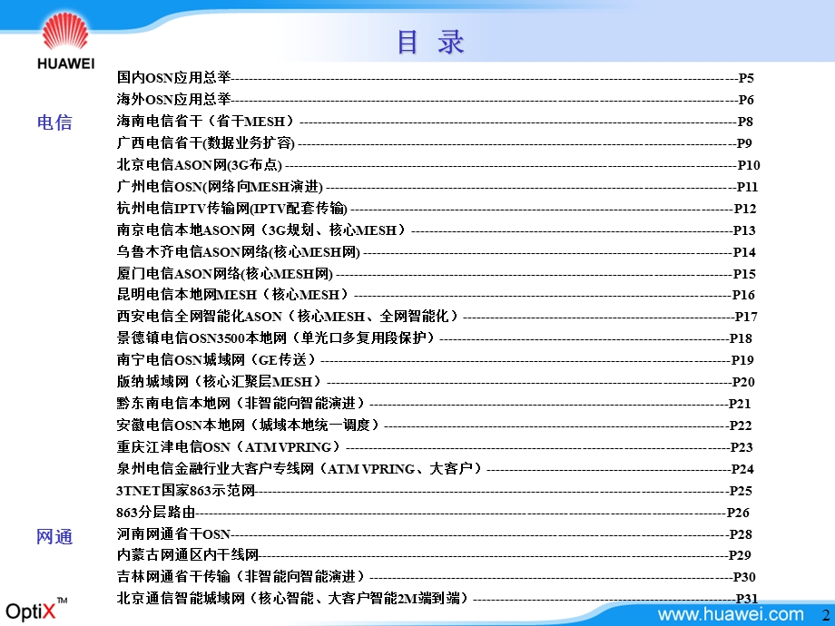 华为光网络OSN产品网络案例集.ppt_第2页