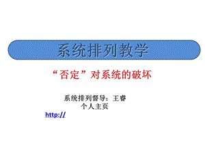 系统排列教学“否定”对系统的破坏.ppt