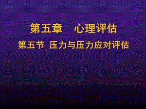 心理评估压力与压力应对评估.ppt