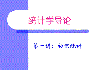 初识统计Firstview.ppt