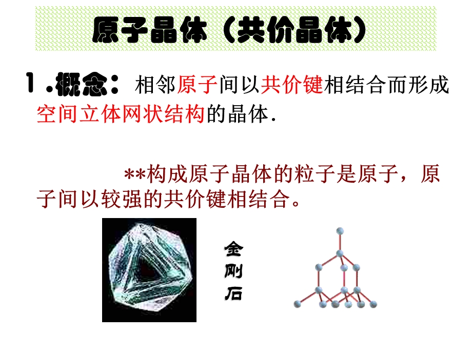 高二化学上学期原子晶体江苏教育.ppt_第2页