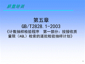 检验培训~第五章计数抽样检验程序GBT28281的应用.ppt