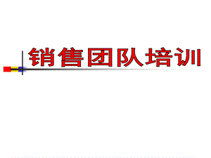 销售团队培训讲义.ppt