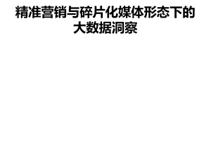 精准营销与碎片化媒体形态下的大数据洞察.ppt