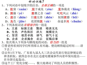 高三语文针对训练7.ppt