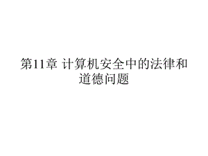 计算机安全中的法律和道德问题.ppt