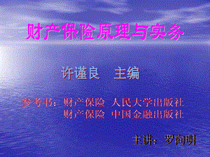 财产保险原理与实务.ppt