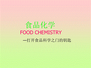 食品化学FOODCHEMISTRY打开食品科学之门的钥匙.ppt