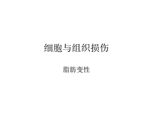 细胞与组织损伤之脂肪变性.ppt