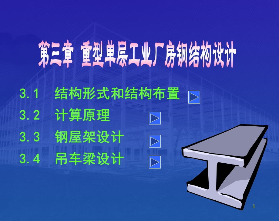 重型单层工业厂房钢结构设计.ppt_第1页