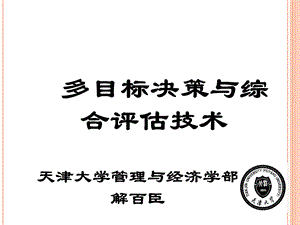 多目标决策与综合评估技术.ppt