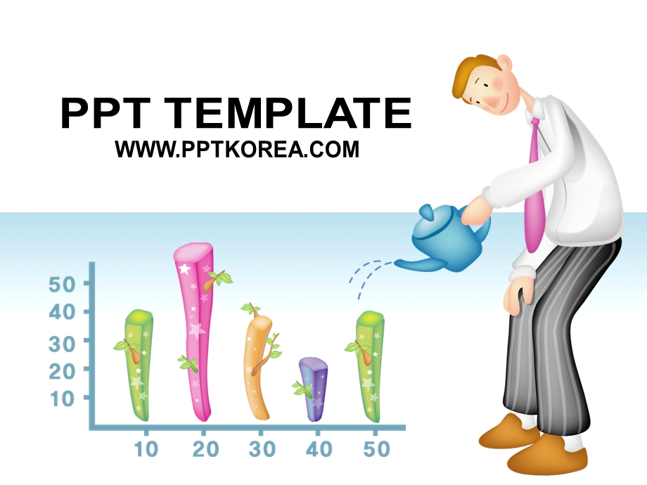 蓝色卡通人物生物科技PPT模板.ppt_第1页