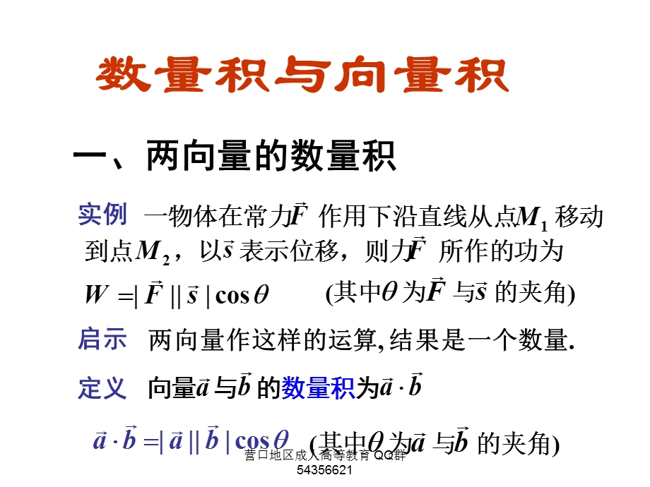 高数课件30空间几何2数量积与向量积.ppt_第1页