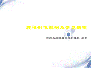 腰椎影像解剖及常见病变.ppt