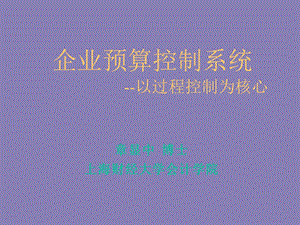 财务总监培训教程-企业预算控制系统.ppt