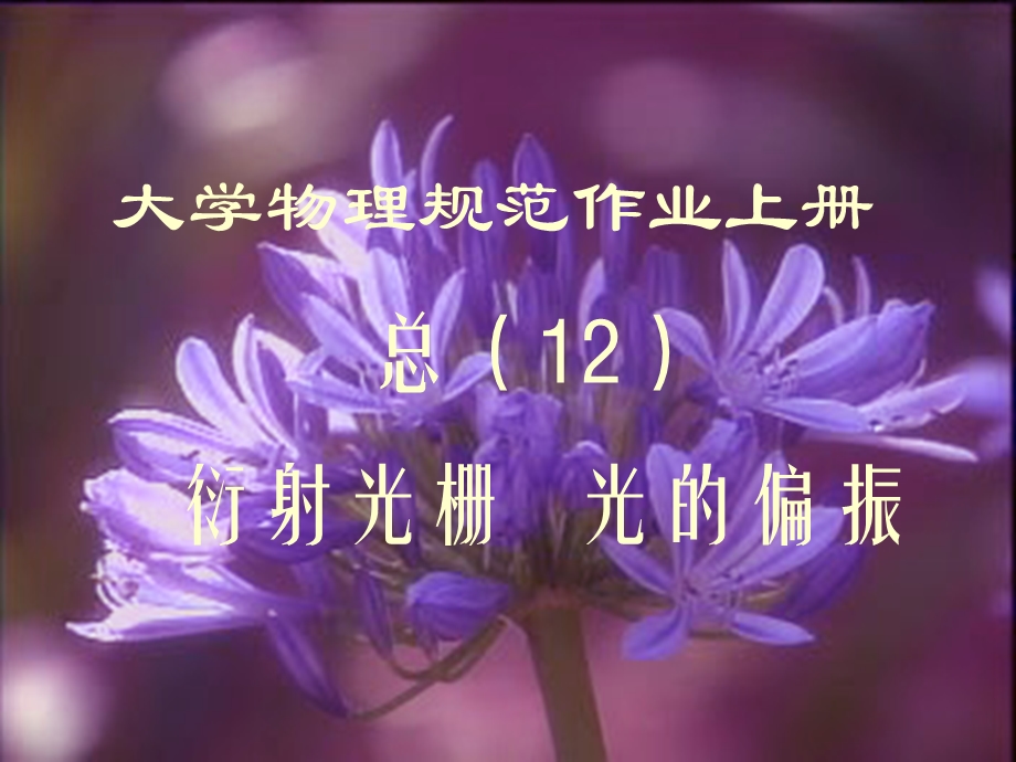 大学物理规范作业C上12光栅偏振.ppt_第1页