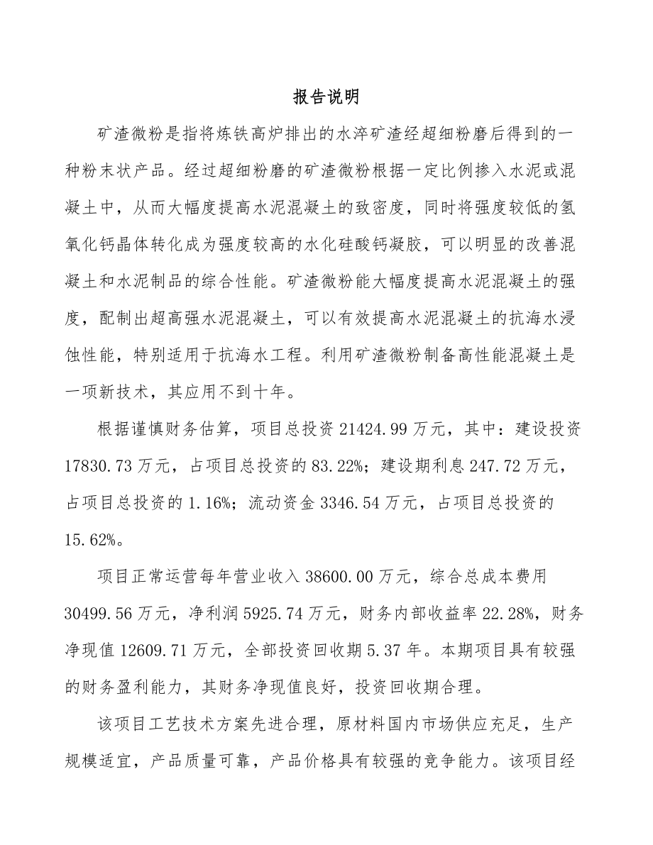 山西矿渣微粉项目可行性研究报告.docx_第2页